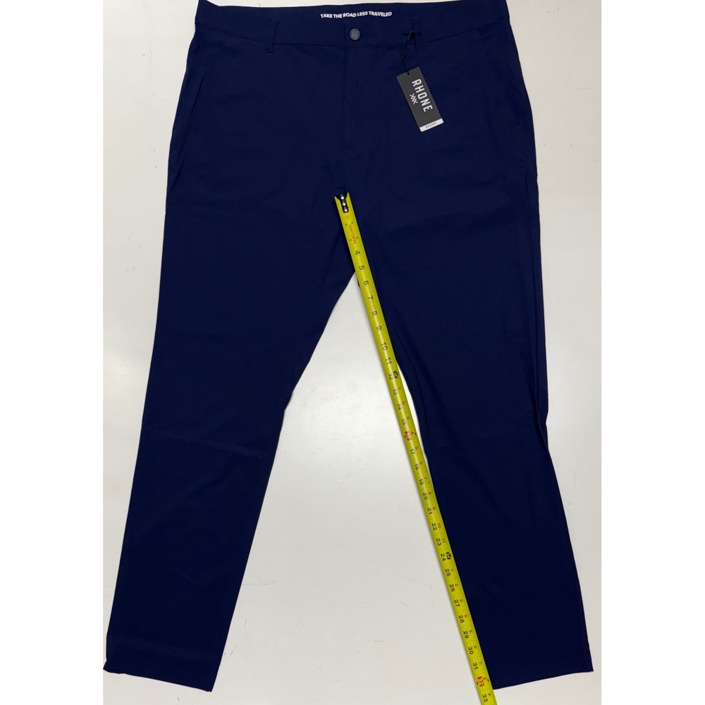 Rhone Resort Pant Slim Navy Blue Orbita Mens 40x33 Italian UPF 50+ Commuter Golf